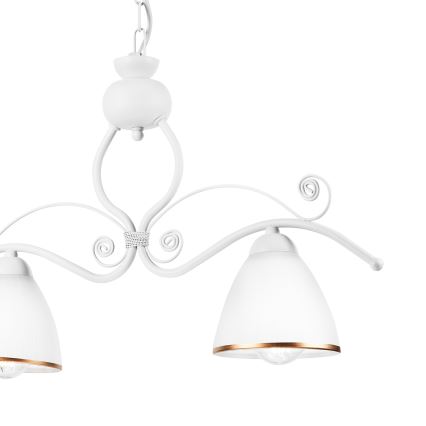 Csillár láncon RETRO 2xE27/60W/230V matt fehér