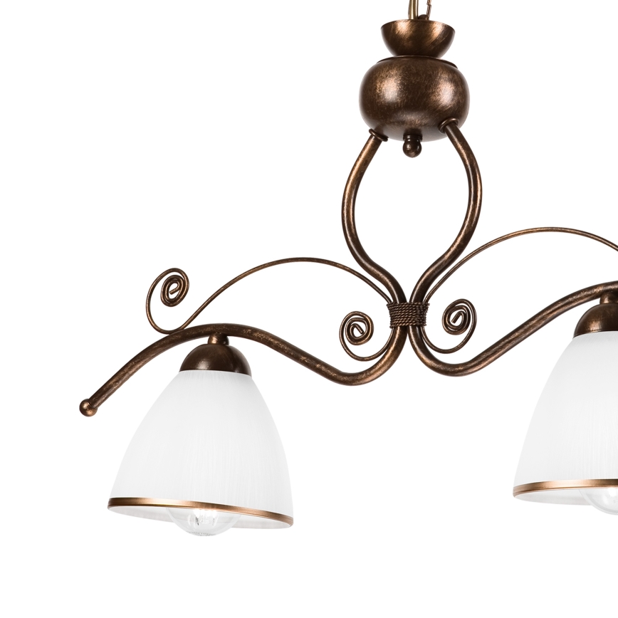 Csillár láncon RETRO 2xE27/60W/230V réz/patinás