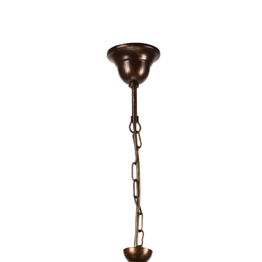 Csillár láncon RETRO 2xE27/60W/230V réz/patinás