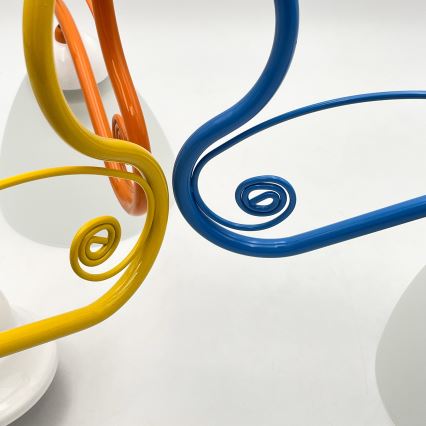 Csillár láncon RETRO 3xE27/60W/230V fehér/színes