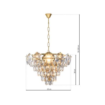 Csillár láncon SELENA 6xE14/40W/230V arany