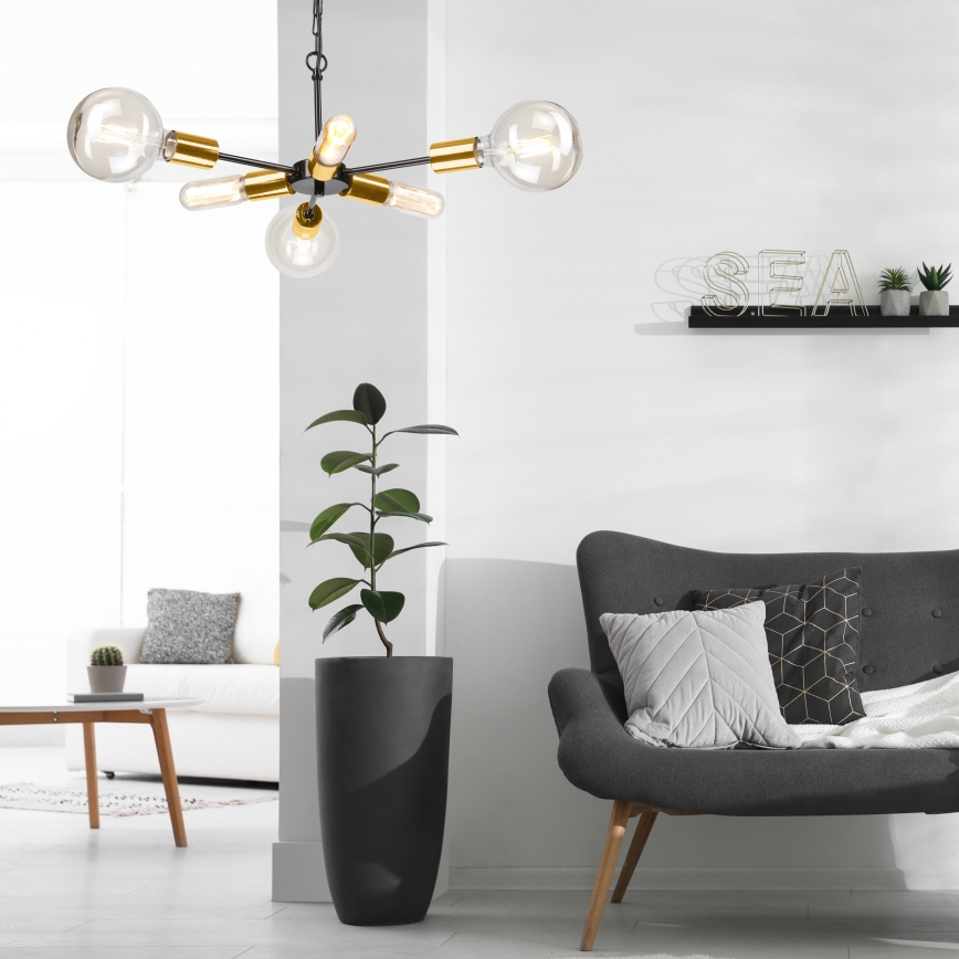 Csillár láncon STARLA 6xE27/60W/230V