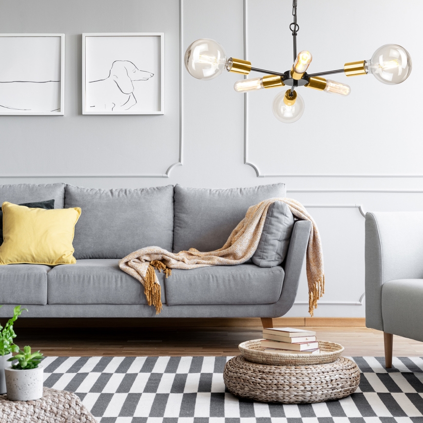 Csillár láncon STARLA 6xE27/60W/230V