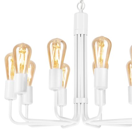 Csillár láncon TIFFANY 10xE27/60W/230V fehér