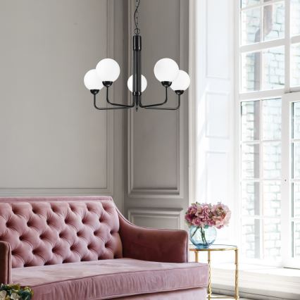 Csillár láncon TIFFY 5xG9/5W/230V fekete