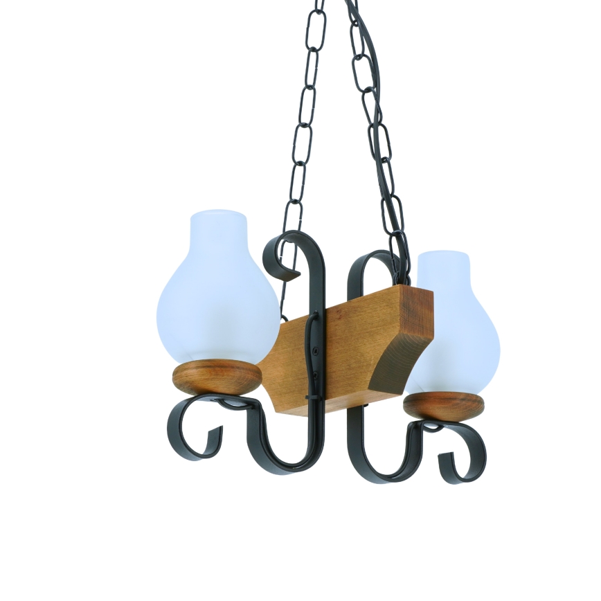 Csillár láncon VELA 2xE14/40W/230V bükkfa