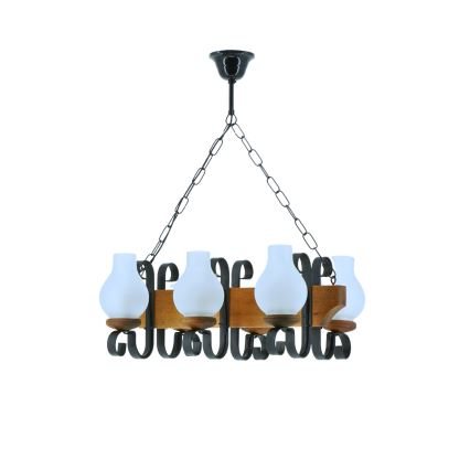 Csillár láncon VELA 6xE14/40W/230V bükkfa