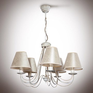 Csillár láncon VERSA 5xE14/40W/230V fehér 535 mm