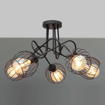 Csillár OXFORD 5xE27/15W/230V fekete