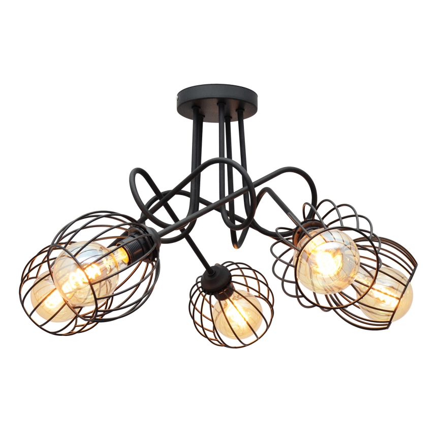 Csillár OXFORD 5xE27/15W/230V fekete