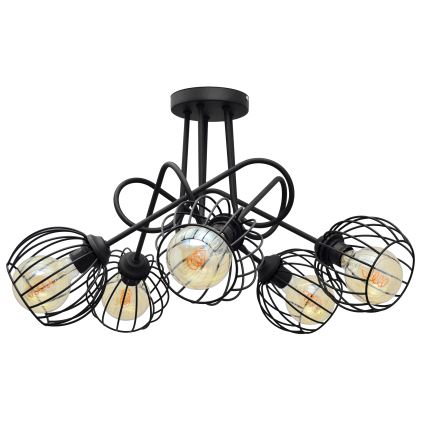 Csillár OXFORD 5xE27/15W/230V fekete