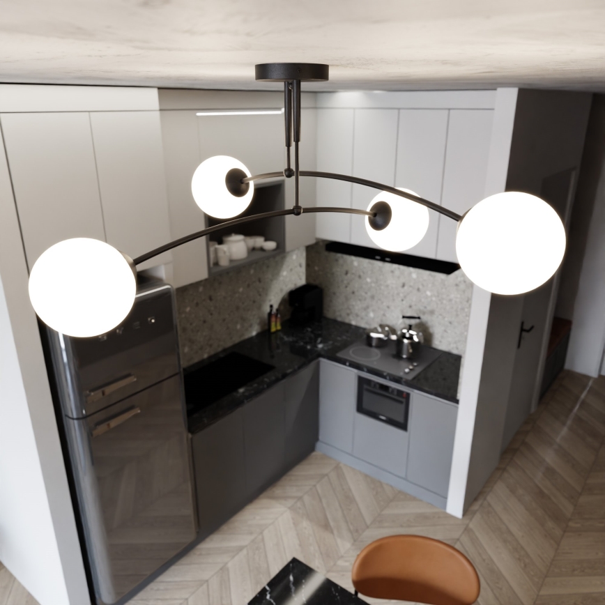 Csillár PREGOS 4xE14/10W/230V fekete