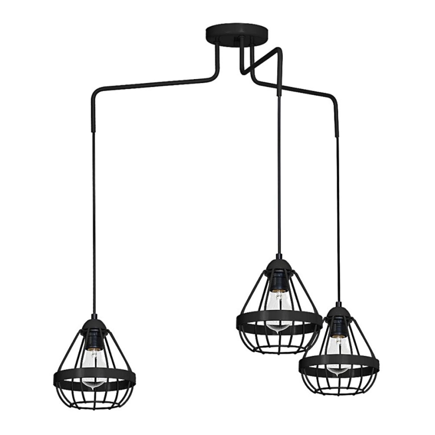 Csillár RING 3xE27/60W/230V pók fekete