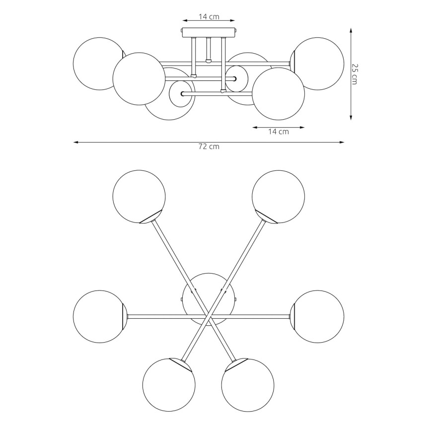 Csillár ROMA 6xE14/10W/230V fekete/füstös