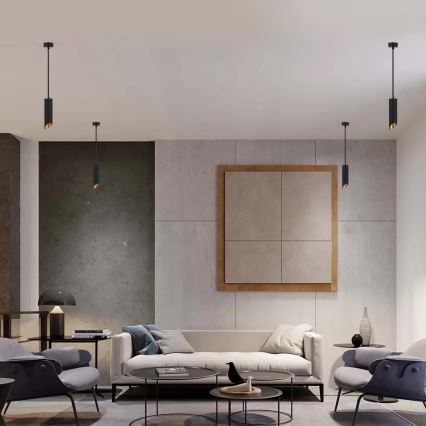 Csillár rúdon 1xGU10/35W/230V 20 cm fekete