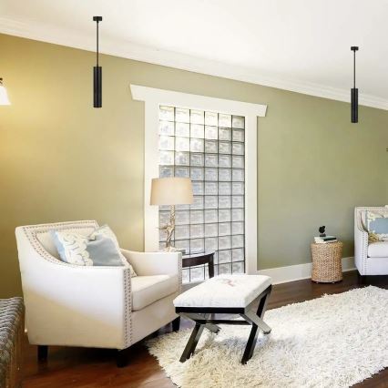 Csillár rúdon 1xGU10/35W/230V 30 cm fekete