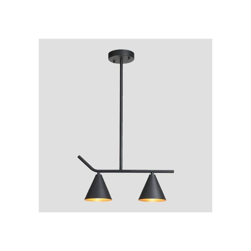 Csillár rúdon 2xE27/40W/230V fekete