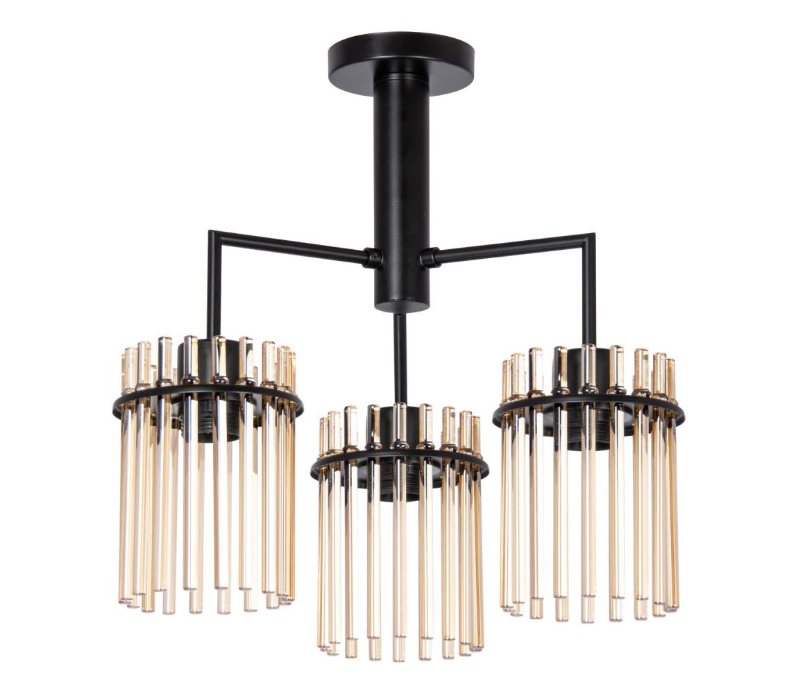 Csillár rúdon 3xE27/60W/230V fekete/bézs W