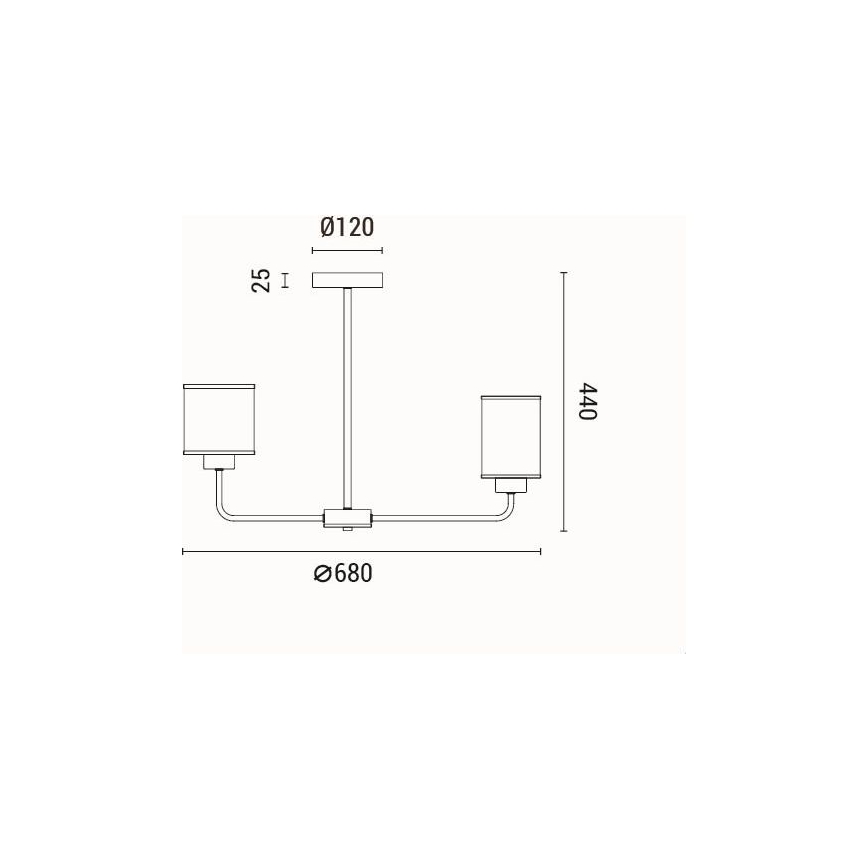 Csillár rúdon 6xE27/60W/230V