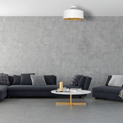 Csillár rúdon ALBA 3xE27/15W/230V fehér/arany