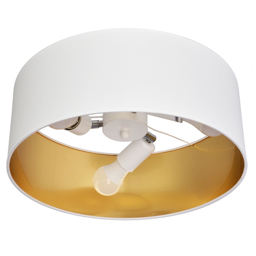 Csillár rúdon ALBA 3xE27/15W/230V fehér/arany