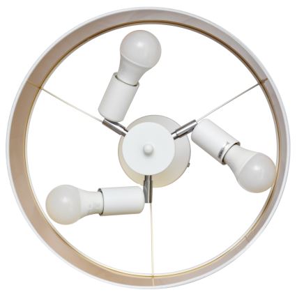 Csillár rúdon ALBA 3xE27/15W/230V fehér/arany