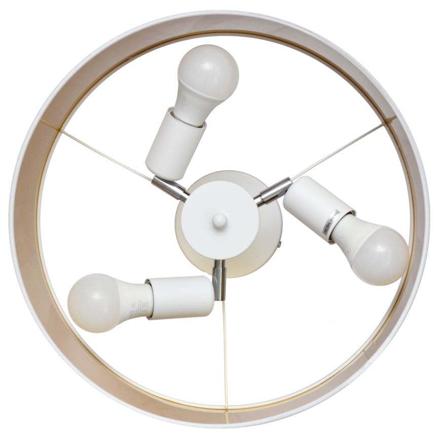 Csillár rúdon ALBA 3xE27/15W/230V fehér/arany