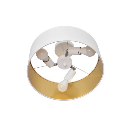 Csillár rúdon ALBA 3xE27/15W/230V fehér/arany