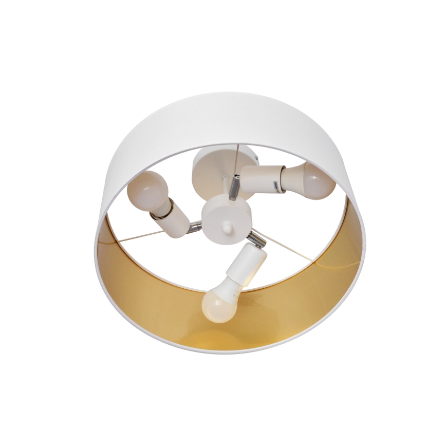 Csillár rúdon ALBA 3xE27/15W/230V fehér/arany