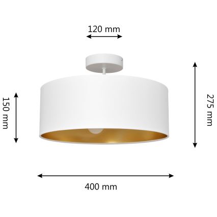 Csillár rúdon ALBA 3xE27/15W/230V fehér/arany