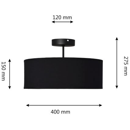 Csillár rúdon ALBA 3xE27/15W/230V fekete