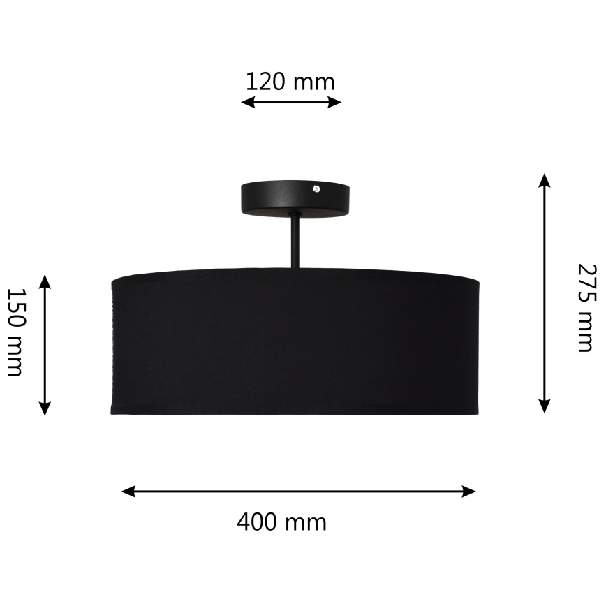 Csillár rúdon ALBA 3xE27/15W/230V fekete