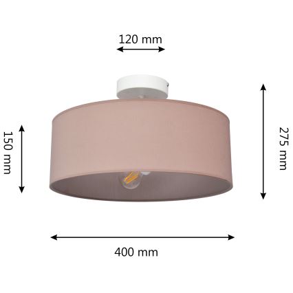 Csillár rúdon ALBA 3xE27/15W/230V rózsaszín