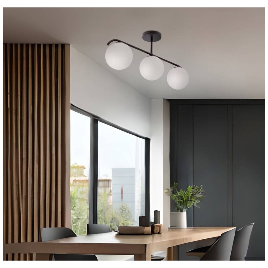 Csillár rúdon AMADEO 3xE14/40W/230V fekete