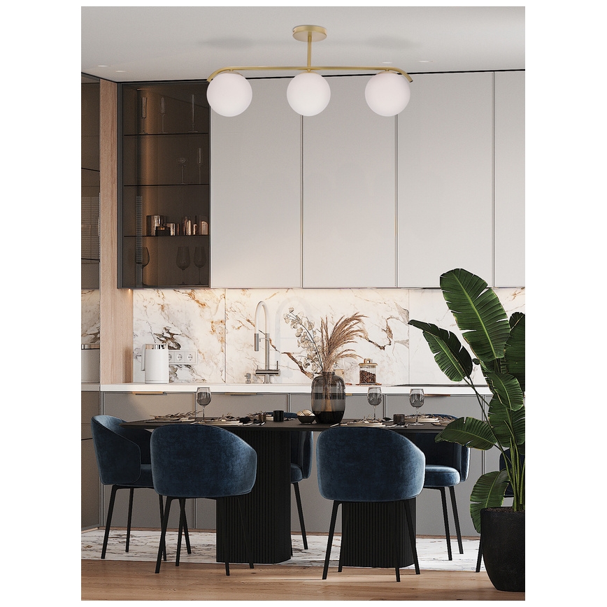 Csillár rúdon AMADEO 3xE14/40W/230V réz