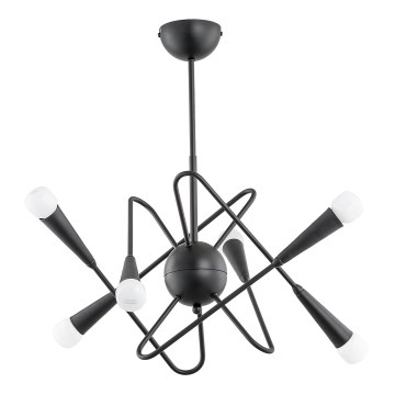 Csillár rúdon APPER 6xE14/10W/230V fekete