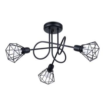 Csillár rúdon ARTEMIS 3xE14/40W/230V fekete