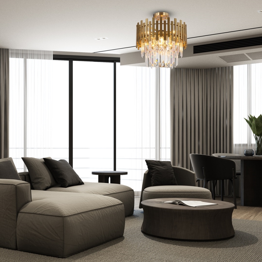 Csillár rúdon ASPEN 6xE14/40W/230V arany