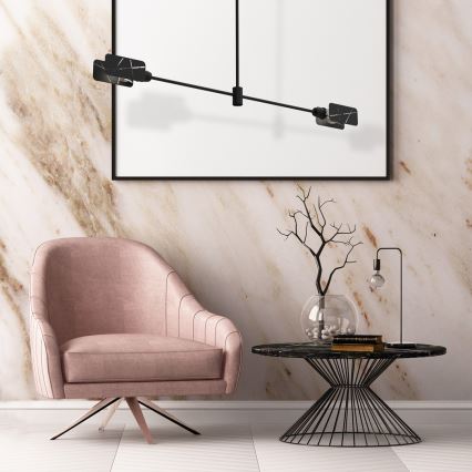 Csillár rúdon ASTRA 2xE27/60W/230V fekete