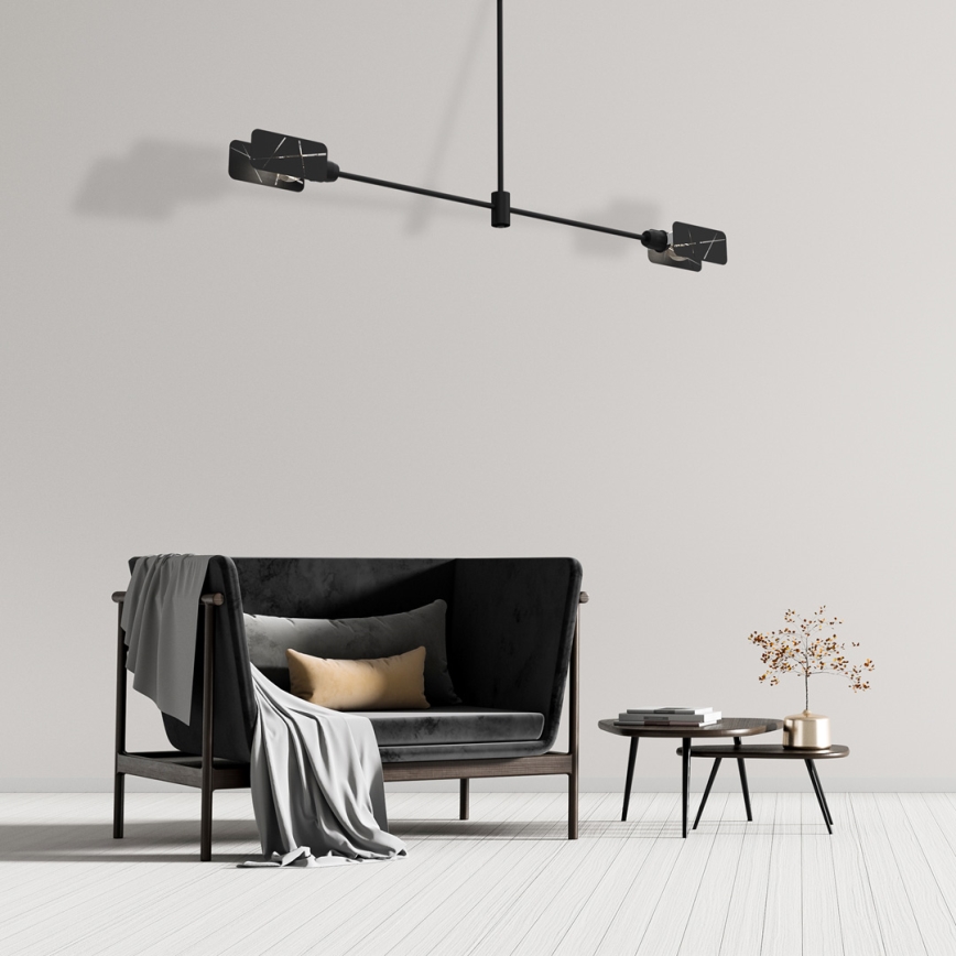 Csillár rúdon ASTRA 2xE27/60W/230V fekete