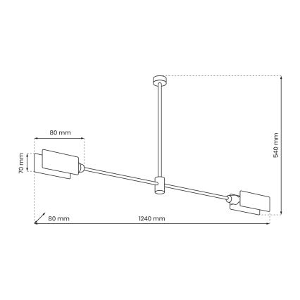 Csillár rúdon ASTRA 2xE27/60W/230V fekete