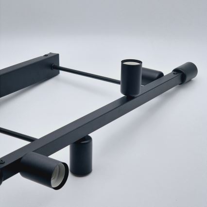 Csillár rúdon ASTRID 6xE27/60W/230V fekete