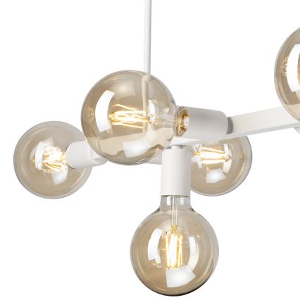 Csillár rúdon ASTRID 8xE27/60W/230V fehér