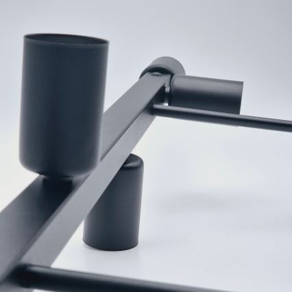 Csillár rúdon ASTRID 8xE27/60W/230V fekete