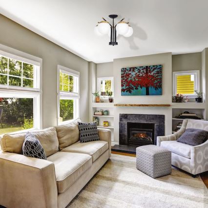 Csillár rúdon CARINA 5xE14/40W/230V fekete