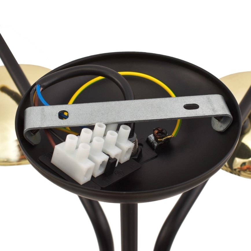 Csillár rúdon CARINA 5xE14/40W/230V fekete