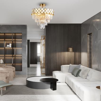 Csillár rúdon CARISMA 9xE14/40W/230V arany