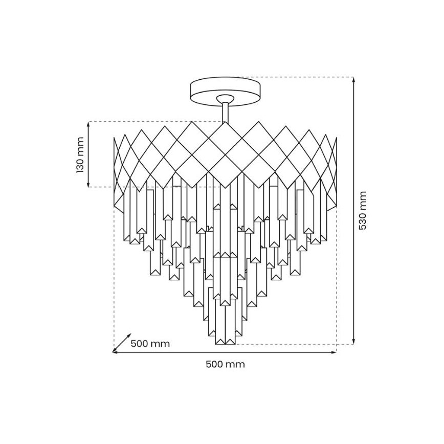 Csillár rúdon CARISMA 9xE14/40W/230V arany