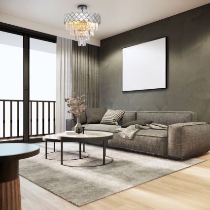 Csillár rúdon CARISMA 9xE14/40W/230V matt króm