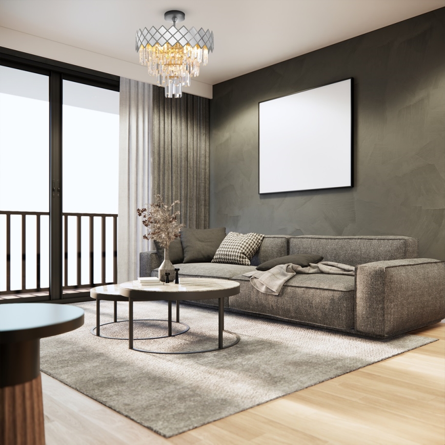 Csillár rúdon CARISMA 9xE14/40W/230V matt króm